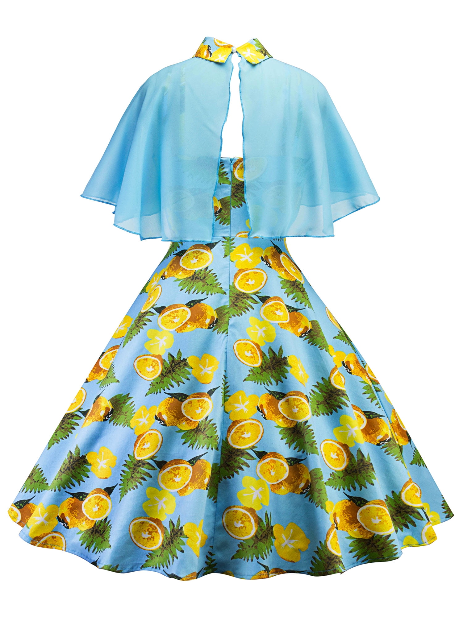 Himone Women Vintage 50s 60s Pinup Swing Evening Party Sleeveless Floral Print Spaghetti Strap Rockabilly Retro Dress Shawl Walmart Com Walmart Com