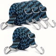 thumbnail image 3 of CNKOO [4 Pcs Sangles Élastiques Robustes] 4 Pcs Sangles Élastiques Réglables Robustes avec Crochets en Métal / 39 Pouces Extra Longues Fixation Sécurisée Tout Temps pour Moto Vélo Bagages, 3 of 5