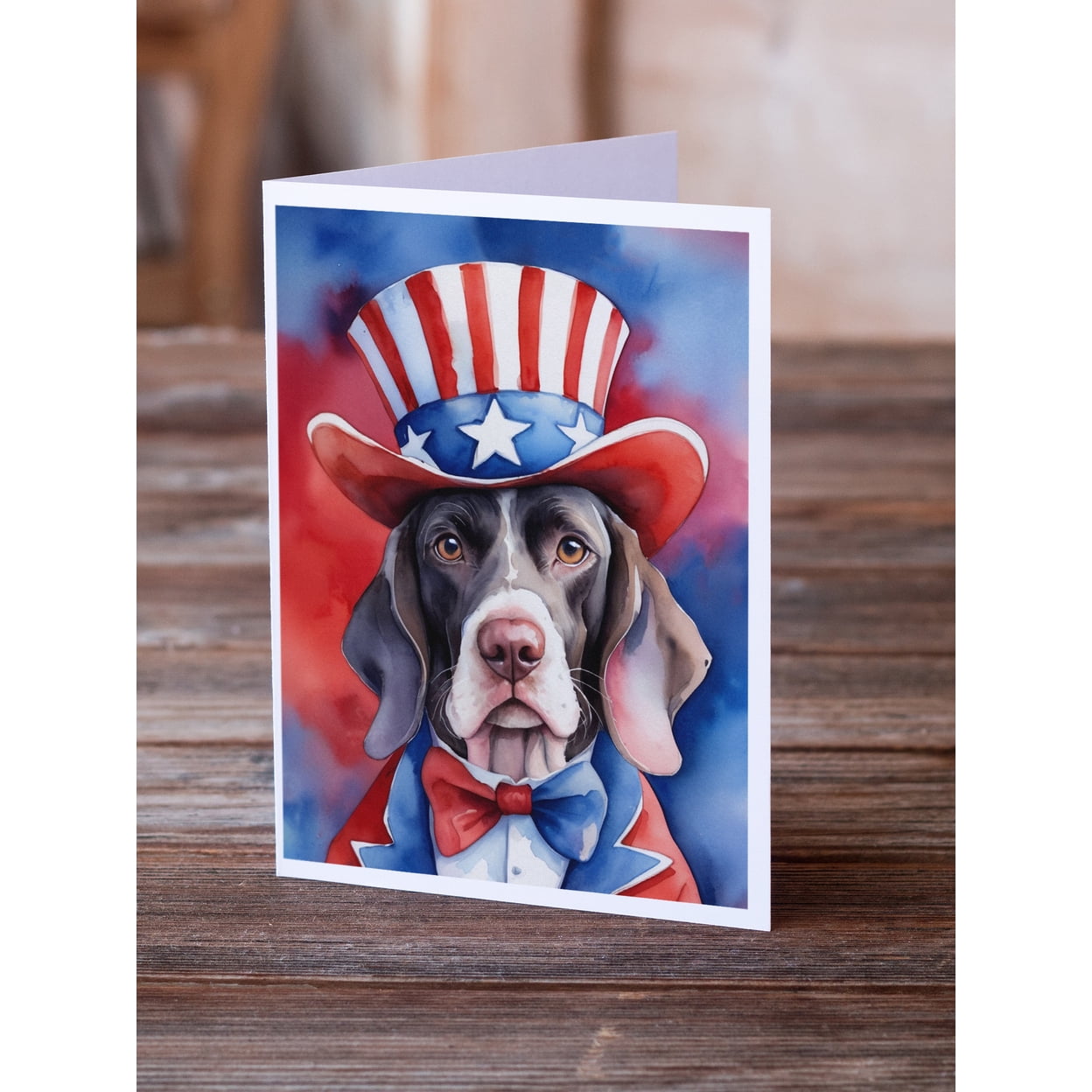 Pointer Patriotic American Greeting Cards Pack of 8 7 in x 5 in