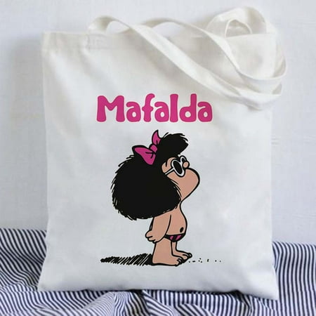 Cute Mafalda Cartoon Ladies Canvas Handbags Tote Bag Shopping Travel Women Reusable Large Capacity Shoulder Bags 19 Swim Trunks