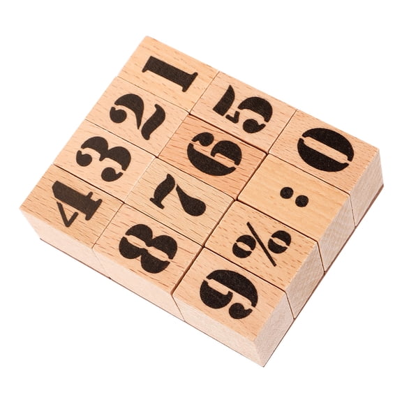 LABSERRON 1Set Wooden Number Stamp for DIY Scrapbooking Journal Crafting Decorative Multi Color Durable Wood Stamper