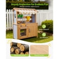 thumbnail image 3 of KFFKFF Mud Kitchen, Outdoor Mud Kitchen for Kids, Wood Outdoor Play Kitchens with Spoons, Sink, Tank, Sunshade Canopy, Shovels, Cookware Pots, 3 of 9