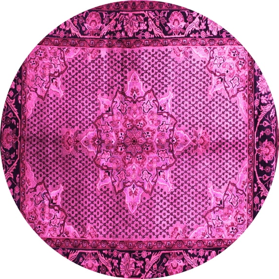 Ahgly Company Indoor Round Persian Pink Traditional Area Rugs, 5' Round