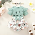 thumbnail image 4 of 3PCS Newborn Toddler Baby Girls Letters Bodysuit Tops + Floral Tutu Short Pants Outfits 0-18M, 4 of 10