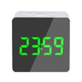 thumbnail image 1 of Reloj despertador digital LED Temperatura Escritorio Espejo de maquillaje Arte Snooze Reloj Dormitorio Decoración de oficina, Cuadrado kenally HA3237-06B, 1 of 6