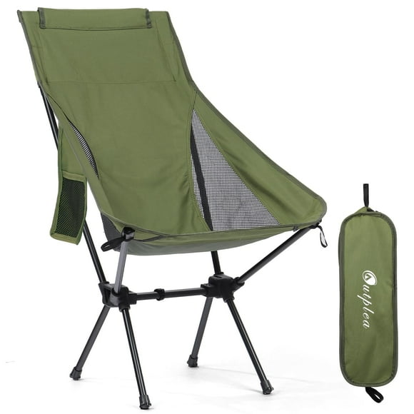Silla de Camping Plegable y Ligera Outplea con Respaldo Alto Verde