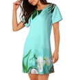 thumbnail image 2 of Disketp Tropical Pineapple para Camisón Corto de Manga Corta para Mujeres, Camisón Cómodo con Escote Redondo, Bonito y Confortable, 2 of 6
