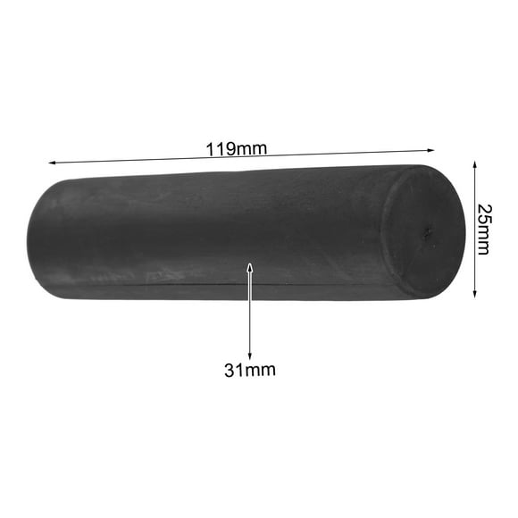 2Pcs Rubber Non-Slip Handle Cover Shock Absorption for Round Tubes Black Replacement 30mm Inner Diameter Wheelbarrow Handles 119 X 25mm