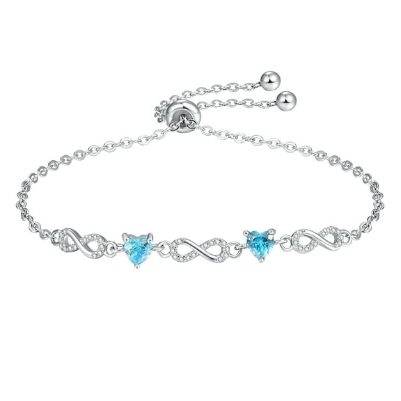 TANGPOET Infinity Heart Bracelet for Women 925 Sterling Silver Infinity Bracelets for Mom Wife Girls Her Birthday Valentine’s Mothers Day Gifts Forever Love Jewelry