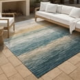 thumbnail image 3 of Addison Rugs Chantille Indoor/Outdoor Transitional Stripes Teal Machine Washable Rectangle Rug, 10' x 14', 3 of 8