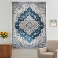 thumbnail image 3 of Blue Boho Floral Sheer Curtains 45 Inches Long, Vintage National Floral Textured Light Filering Curtains, Breathable Simi Curtain Privacy Drapes for Kitchen Bathroom Small Window Treatment, 3 of 9