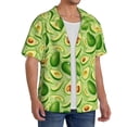 thumbnail image 2 of Honeii Green Avocado for Men's Short-Sleeved Button-Up Collared Shirt Featuring A Pocket, Perfect for Beach Vacations, And Travel Adventures.-3X-Large, 2 of 5