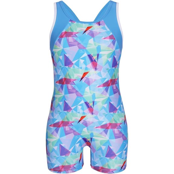 Asoul Girls One Piece Swimsuit Boyleg Athletic Bathing Suit Training Swimwear Size 8-16