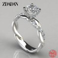 thumbnail image 2 of ZDADAN 925 Sterling Silver AAA White Cubic Zircon Ring For Women Wedding Jewelry Party Gift, 2 of 4