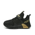 thumbnail image 4 of CAICJ98 Toddler Tennis Shoes Boys Lightweight Walking Shoes Kids Casual Breathable Lace-up Sneakers Boys Gold,1.5(Toddler/Little Kid/Big Kid), 4 of 7