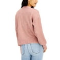 thumbnail image 2 of MSRP $44 Hooked Up by Iot Juniors' Mossy Choker Sweater Pink Size Medium, 2 of 3