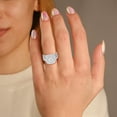 thumbnail image 2 of AFFY 3 Row Double Halo Bridal Set Ring for Women, IGI Certified 2.33 Carat (ctw) Round Cut Lab Grown Diamond Engagement Wedding Ring In 14K Solid White Gold F-G, VS-SI Quality Ring Size-5, 2 of 6