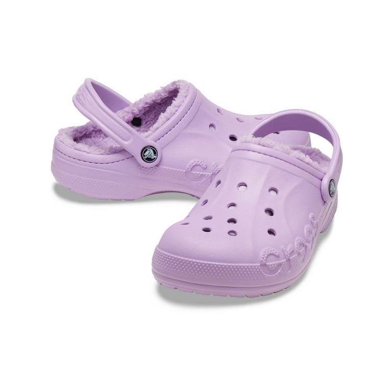 Womens purple lined fashion crocs