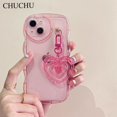 thumbnail image 1 of Funda de silicona transparente con diseño de corazón de amor 3D para iphone, cubierta suave con bonito llavero, para modelos 14, 12, 13 Pro Max, 11, X, XR, 7 y 8 Plus Fivean unisex, 1 of 2