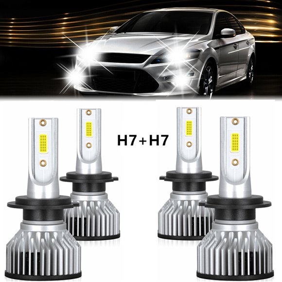 4pcs H7 LED Headlight Bulbs High/Low Beam For Mercedes-Benz C300 2008-2016 6000K