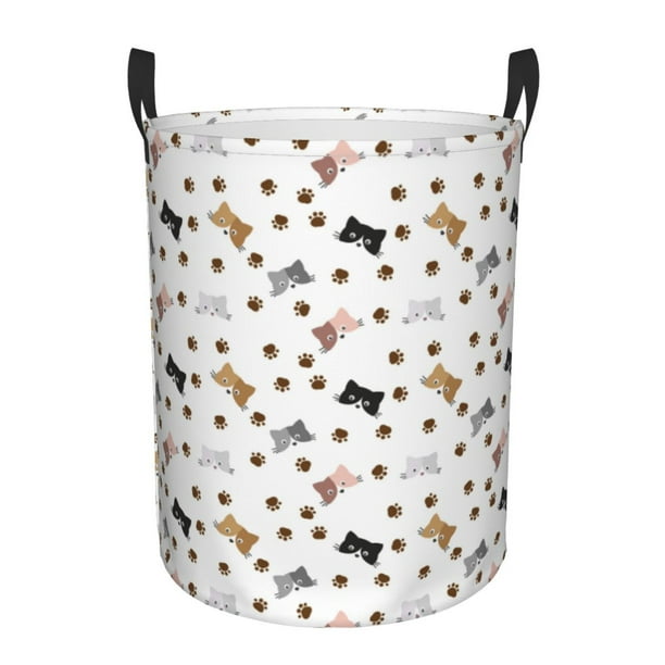 LNWH Laundry Basket, Cat Family Print Pattern Foldable Laundry Hamper