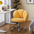 thumbnail image 2 of Alden Design Upholstered Desk Chair with Cloud Shaped Backrest, Yellow, 2 of 7