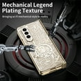 thumbnail image 6 of Feishell Electroplated Case for Samsung Galaxy Z Fold 4, Mechanical Texture Rugged PC Hinge Protection Shockproof Cover with Screen Protector Lens Protection Anti-Scratches Folding Case, Gold, 6 of 7
