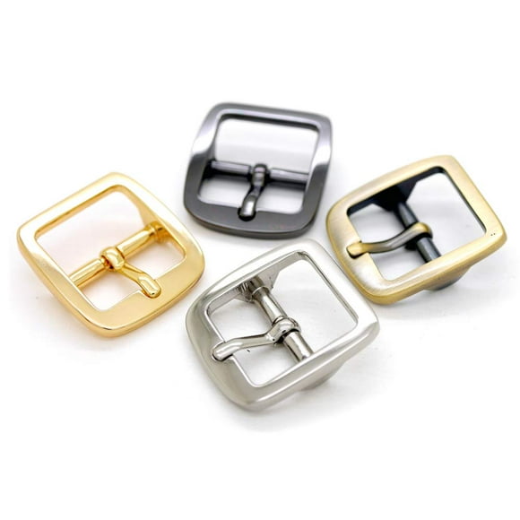 CRAFTMEMORE 3/4 Inch Single Prong Belt Buckle Square Center Bar Buckles Craft Accessories SC04 - Pick Color (4 Pack Gunmetal)