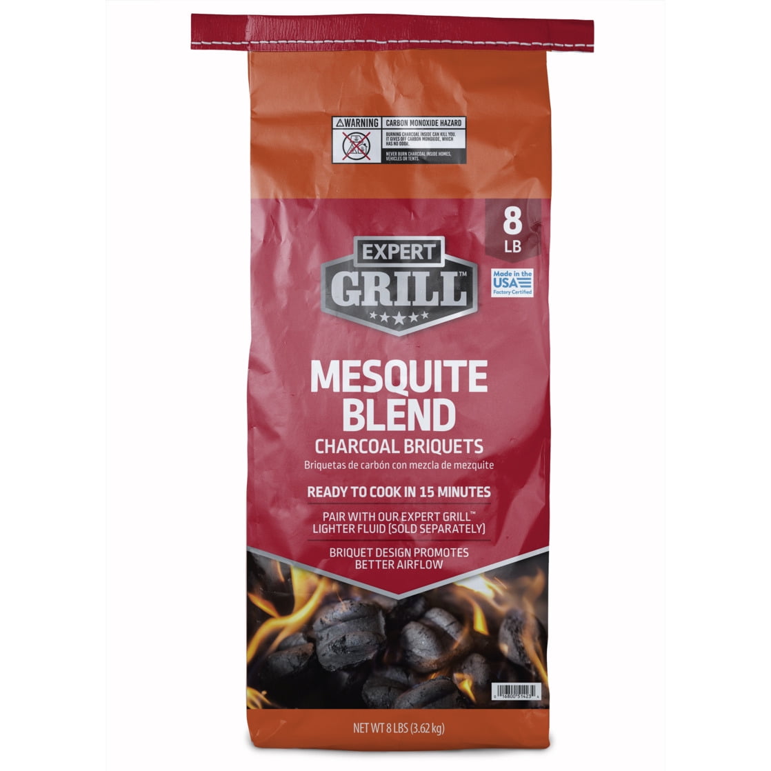Expert Grill Premium Charcoal Briquets blended with Mesquite