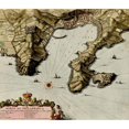 thumbnail image 2 of Vintage Maps 13x12 Black Modern Framed Museum Art Print Titled - Villa Franca on the Mediterranean 1700, 2 of 4