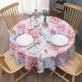 thumbnail image 3 of Pioneer Flower Floral Print Pattern Round Tablecloth 60"x60",Wrinkle Wipeable Table Cloth for Kitchen Dining Room Picnic Patio Party, 3 of 6