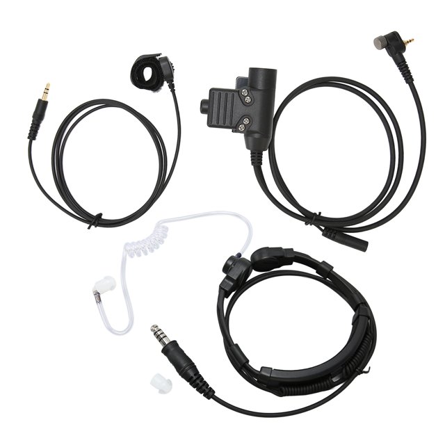 Auriculares telescópicos con micrófono de garganta de 7,1mm, repuesto de auriculares con micrófono y vibración de garganta para Motorola MTH600 MTH650