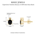 thumbnail image 5 of Rosec Jewels Turtle Stud Earrings with Oval Cut Black Onyx for Women (AAA Quality), 18K Yellow Gold, 5 of 6