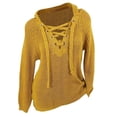 thumbnail image 2 of Sweaters for Women Plus Size Ladies' Blouse Lace-Up Hooded Sweater Fall Fashion 2023 Yellow, 2 of 2