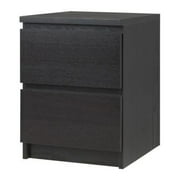 IKEA 2 Drawer Dresser Nightstand (Black-Brown)