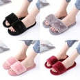 thumbnail image 6 of Ame Women's Fuzzy Faux Fur Memroy Foam Flat Spa Slide Slippers Open Toe House Shoes Sandals, 6 of 6
