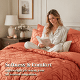thumbnail image 5 of Davulos Terracotta Tufted Comforter Set King，7 Pieces Bed in a Bag Shabby Chic Embroidery King Size Bed Set Boho Embroidery Comforter Sets for All Seasons, 5 of 9