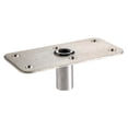 thumbnail image 1 of Attwood Marine Boat Seat Pedestal Base Plate 64839 Lock N Pin; Rectangular; 4 Inch Length x 8 Inch Width; Non-Threaded; Satin; Stainless Steel; ABYC - B; Acetal Bushing; 3/4 Inch Pin Type Base, 1 of 2