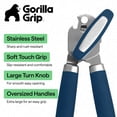 thumbnail image 4 of (2 pack) GORILLA GRIP Stainless Steel Manual Can Opener, Soft Touch Handle, Built-In Bottle Opener, Blue, 4 of 11