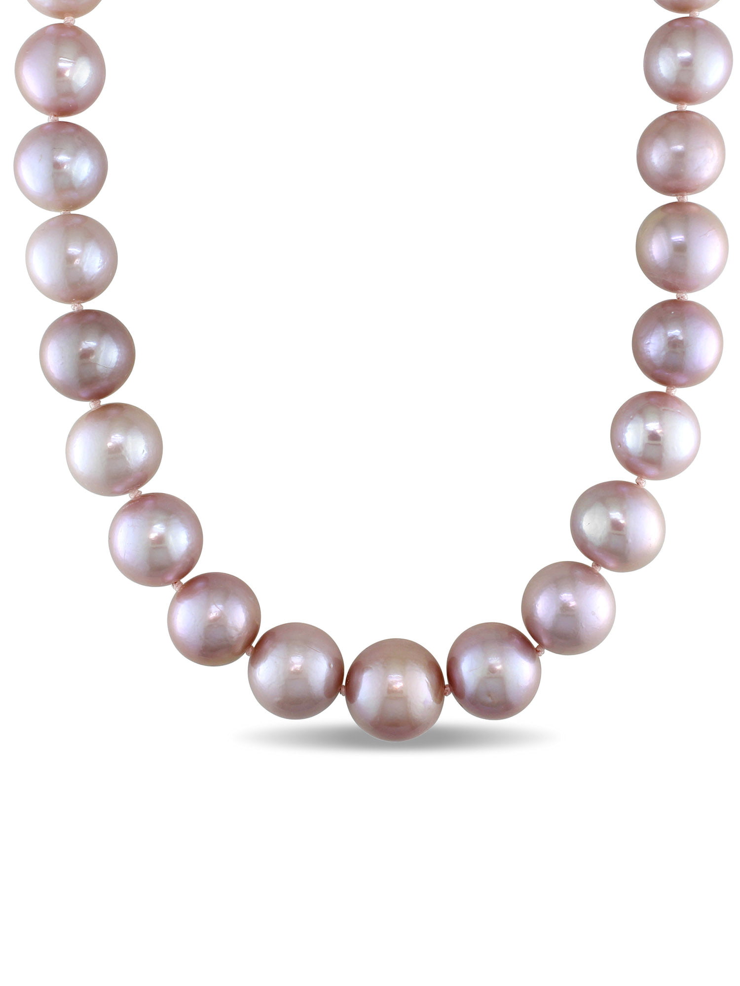 New Natural pink purple 7-8mm akoya freshwater pearl necklace 18”