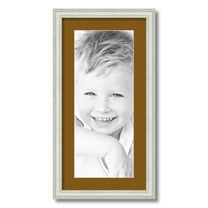 ArtToFrames 12x24 Matted Picture Frame with 8x20 Single Mat Photo Opening Framed in 1.25 Off White Wash on Ash and 2 Coronado Mat (FWM-4098-12x24)