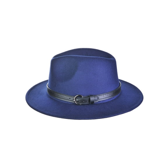 Top Headwear Wide Brim Fedora w/ Belt Band - Navy