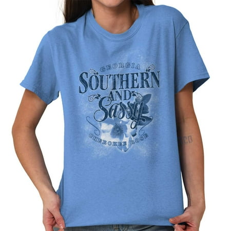 Belle Georgia Peach - Brisco Brands Sassy Southern Georgia Belle GA Lady Short Sleeve T Shirt