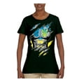 thumbnail image 2 of Ukrainian Muscle Skin Beast Mode Womens Graphic T-Shirt, Forest Green, Small, 2 of 4