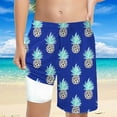 thumbnail image 2 of MEZZALL Boys Shark Printed Swimming Shorts With Lace Up High Waisted Loose Casual Swim Trunks Summer Beach Vacation Pool 8Y Trendy Kids Wear, 2 of 5