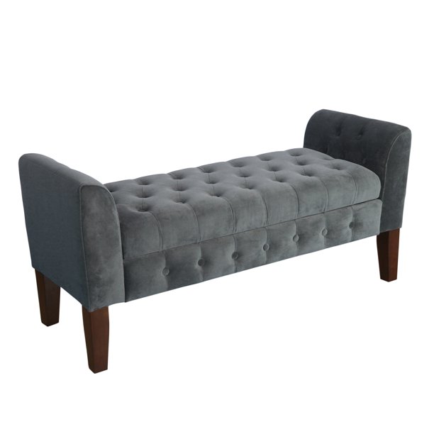 HomePop Velvet Tufted Storage Bench and Settee, Multiple Colors