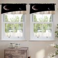 thumbnail image 2 of LALILO Kitchen Curtain Valance Space Landscape Black Rod Pocket Window Curtain 52"x 18" Set of 2, 2 of 6