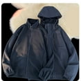 thumbnail image 5 of LOVZFMLL Jackets for Men's Solid Color Hooded Three-in-one Detachable Multi-pocket Cardigan Relaxation Outdoors Zipper Overcoat Coat, 5 of 5