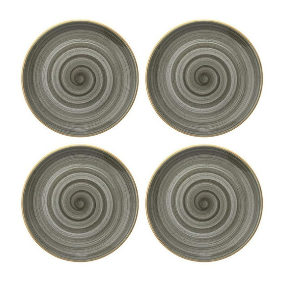 Space dia.12" Round Grey Porcelain Plate (Set of 4)