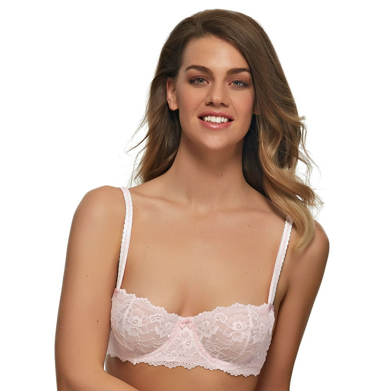 felina women's harlow bra, swt white with pink, 36d 